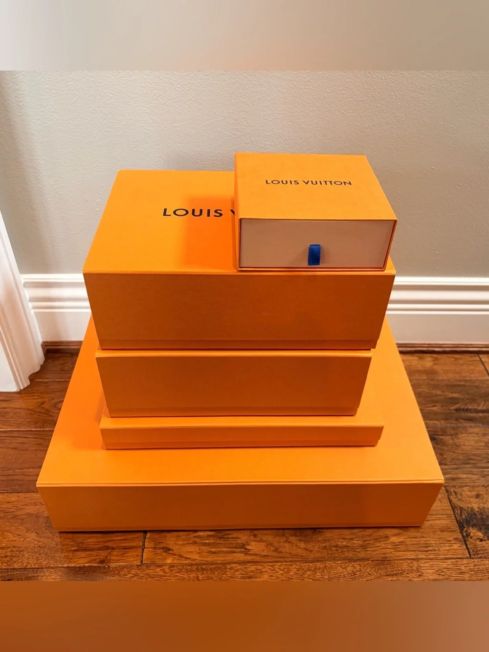 Louis Vuitton Orange Box with Blue Ribbon